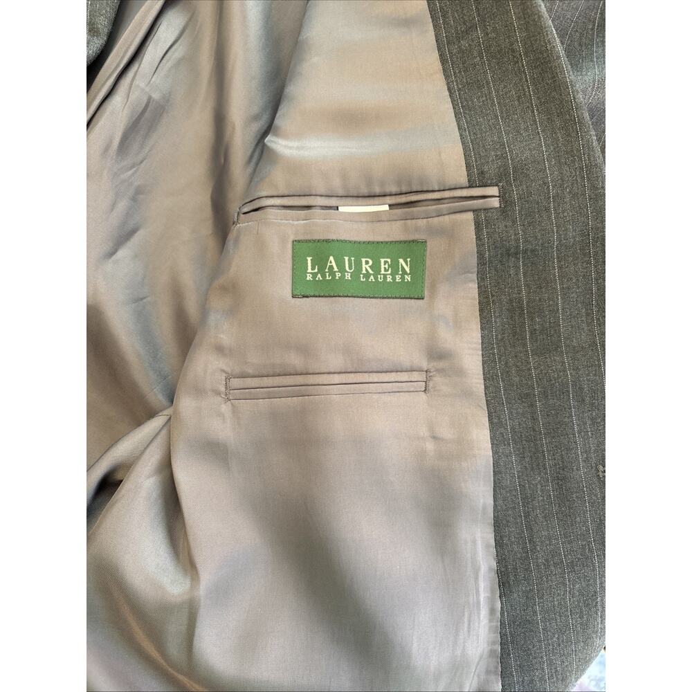 Lauren Ralph Lauren Mens 50L Gray 100% Wool Two Button Blazer Jacket - Picture 2 of 7